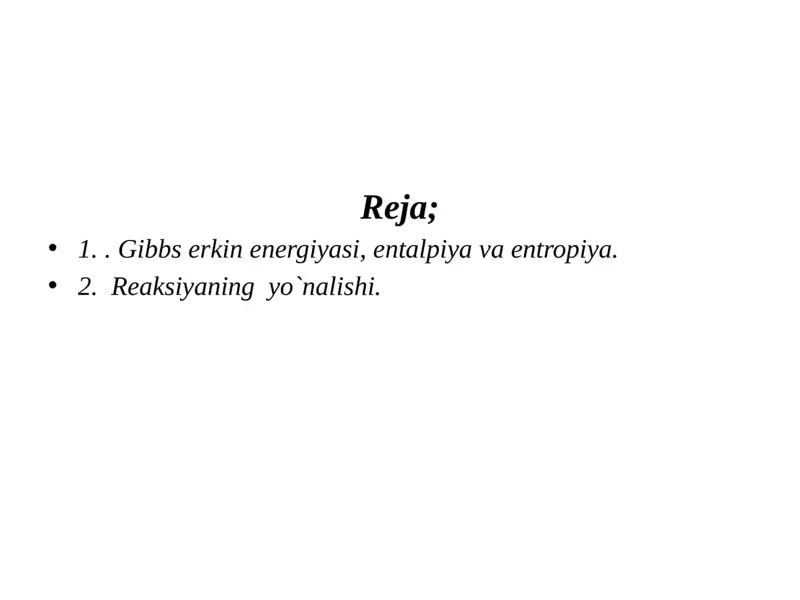Reaksiyaniyo`nalishi 2