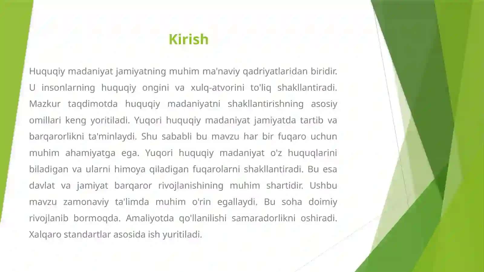 HUQUQIY MADANIYATNI SHAKLLANTIRISHNING ASOSIY OMILLARI 2