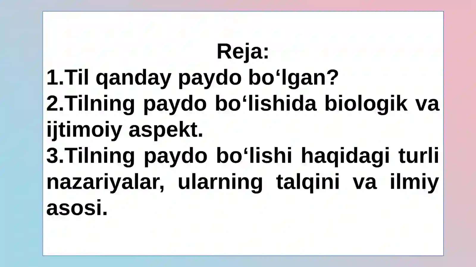 TILNING PAYDO BOʻLISHI HAQIDA NAZARIYALAR 2