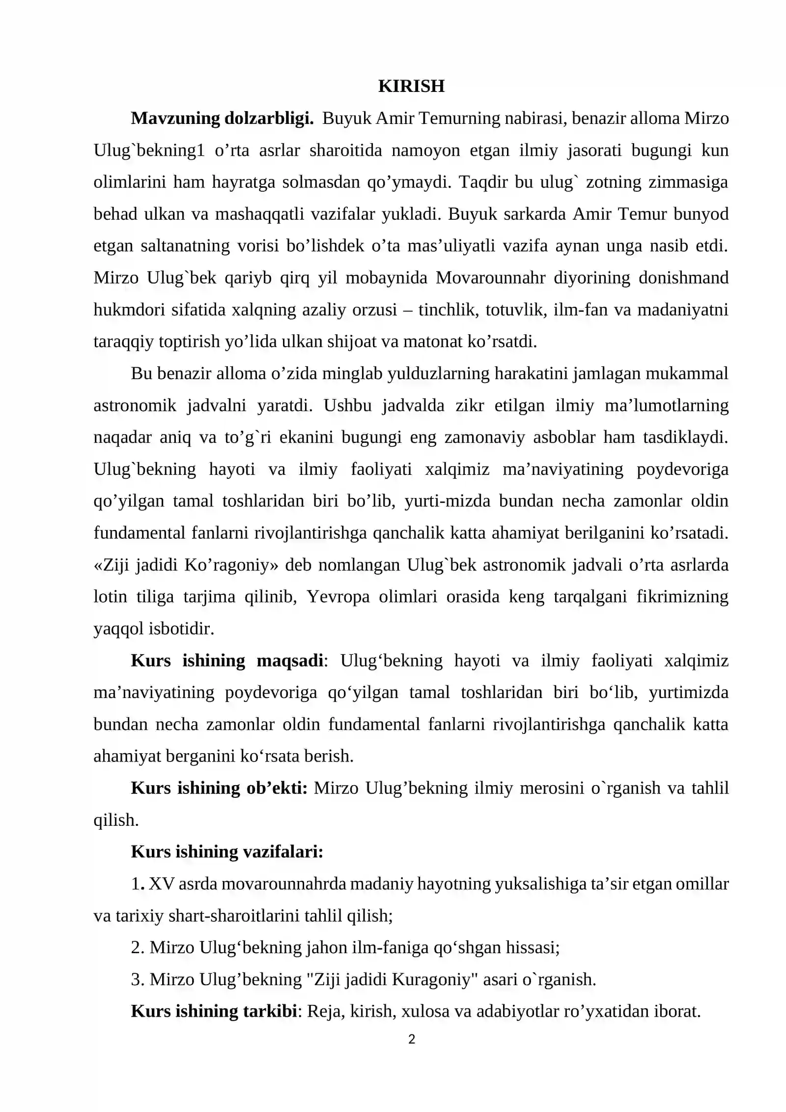 MIRZO ULUG’BEKNING ILMIY MEROSI 2