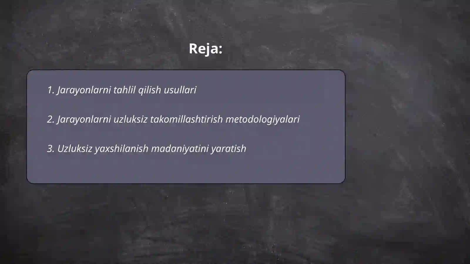 Jаrаyonlаrni uzluksiz tаkоmillаshuvi tаjribаsi 2