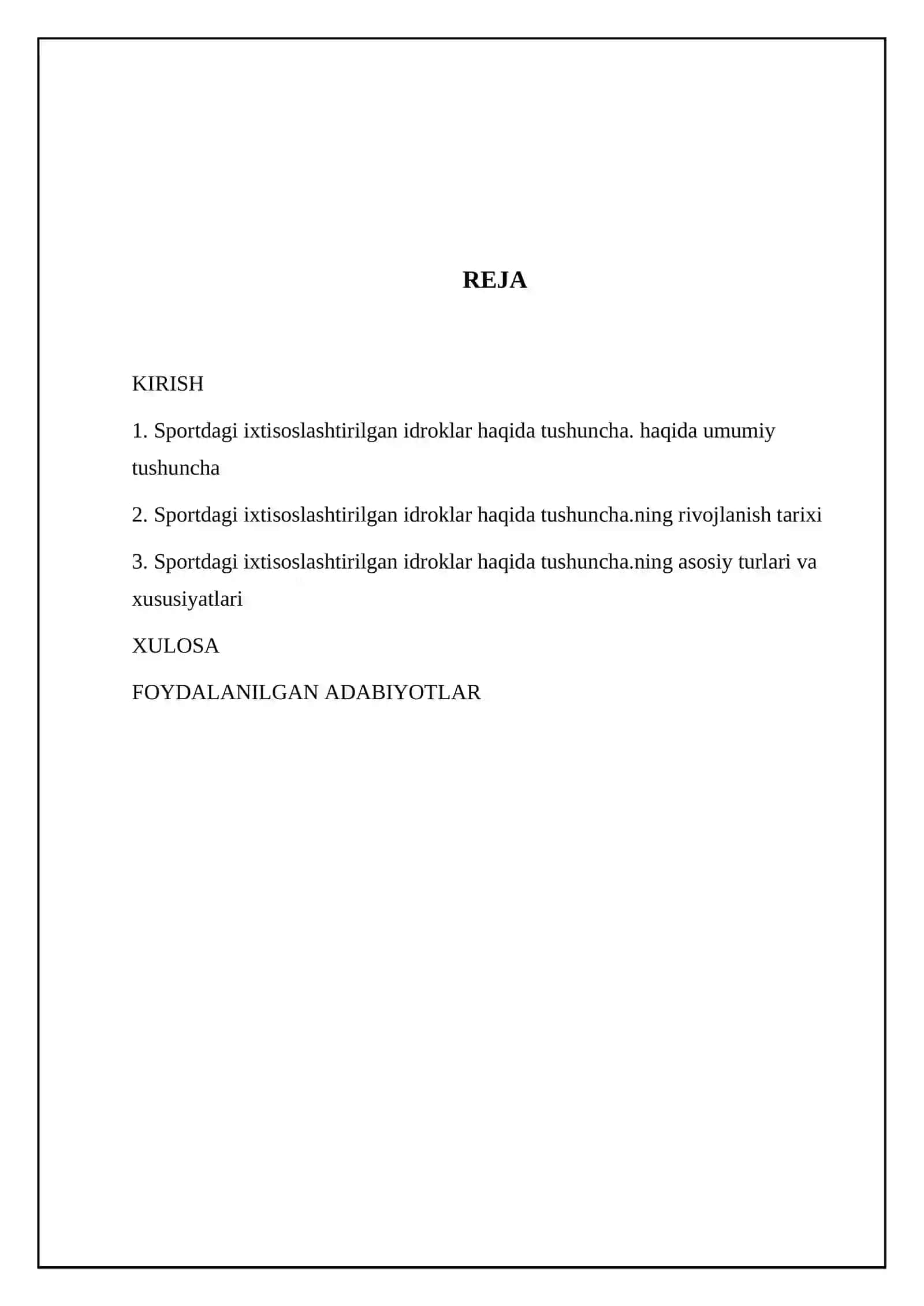 Sportdagi ixtisoslashtirilgan idroklar haqida tushuncha 2