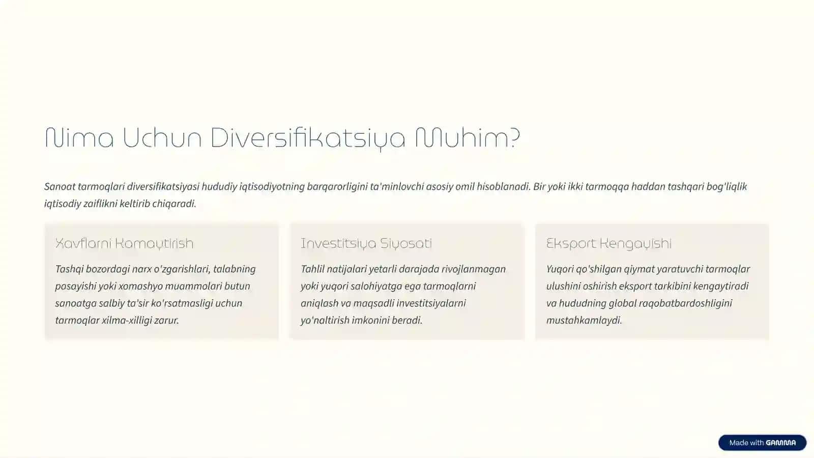 Surxondaryo Viloyati Sanoat Tarmoqlari Diversifikatsiya Darajasini Baholash 2