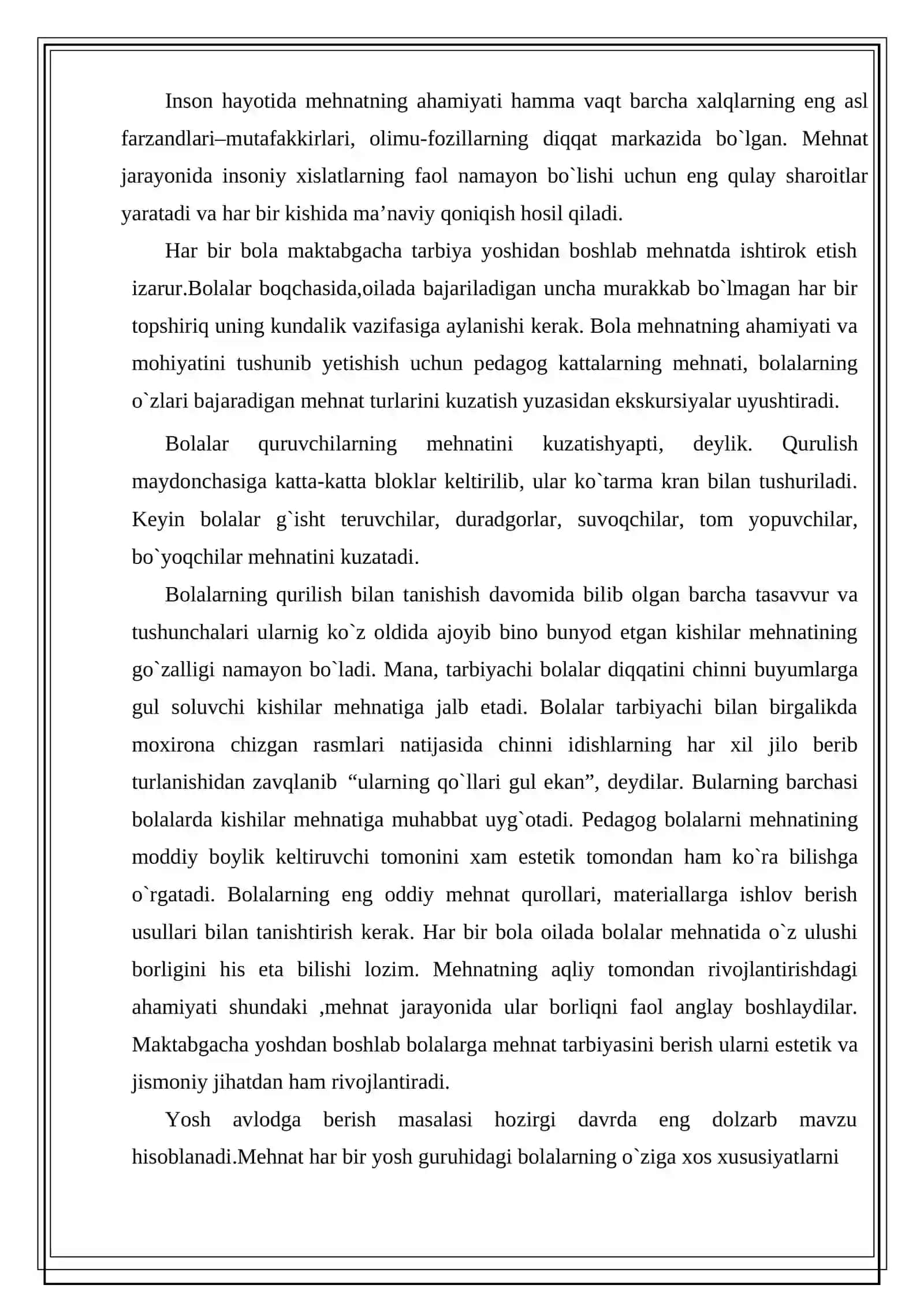 Maktabgacha bòlgan yoshdagi bolalarning mehnat faoliyati 2