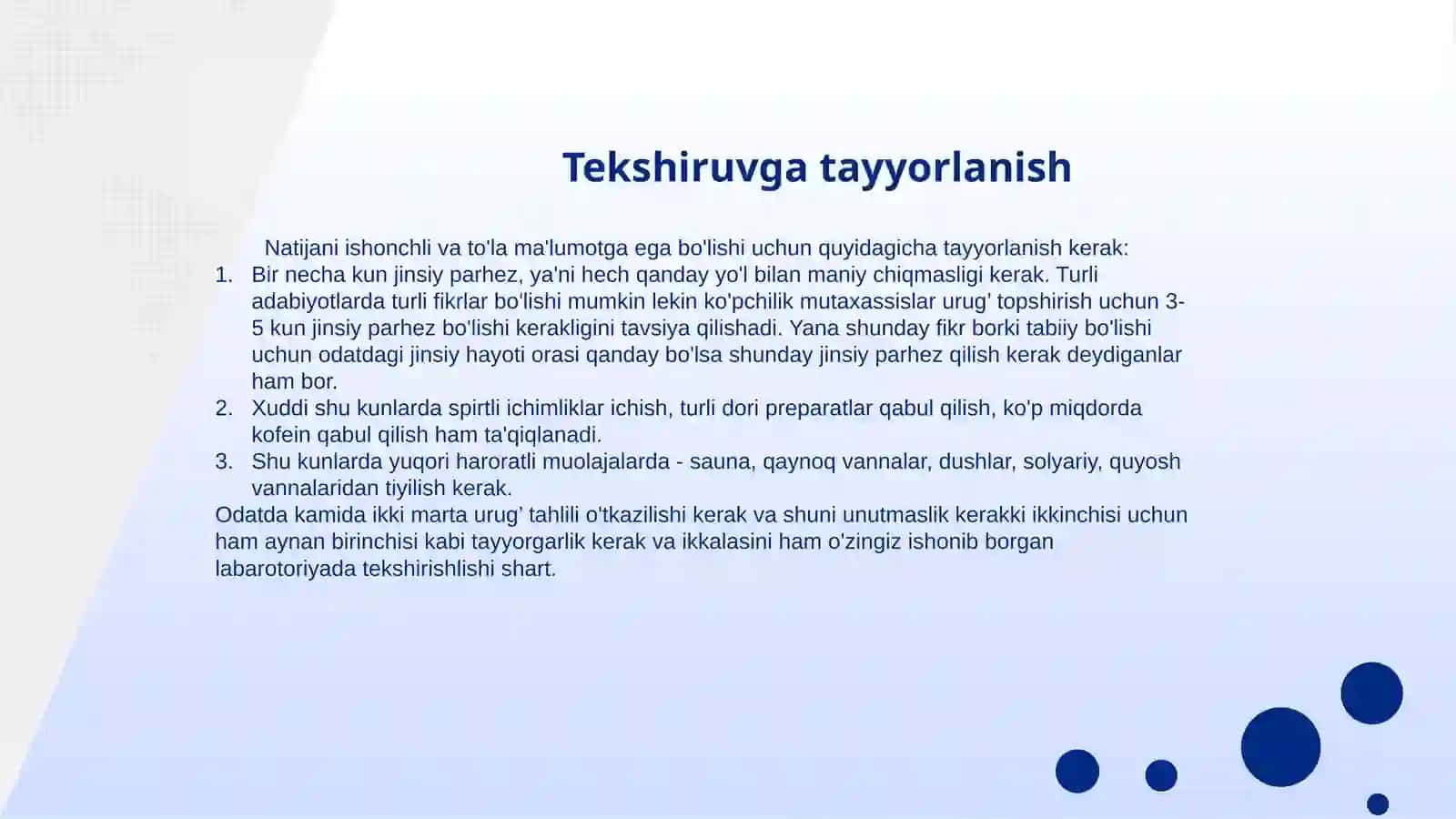 URUG’ TAHLILI – SPERMOGRAMMA 2