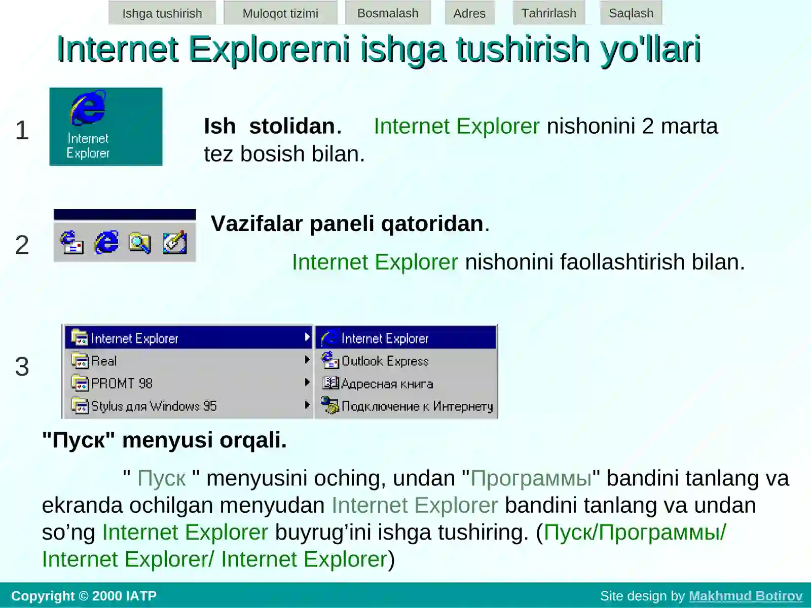 Internet Explorer dasturi 2