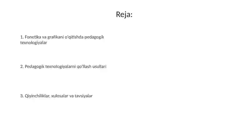 Fonetika va grafikani o'qitishda pedagogik texnologiyalar 2