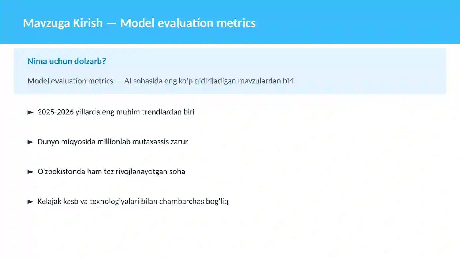 AI | MACHINE LEARNING ASOSLARI 2