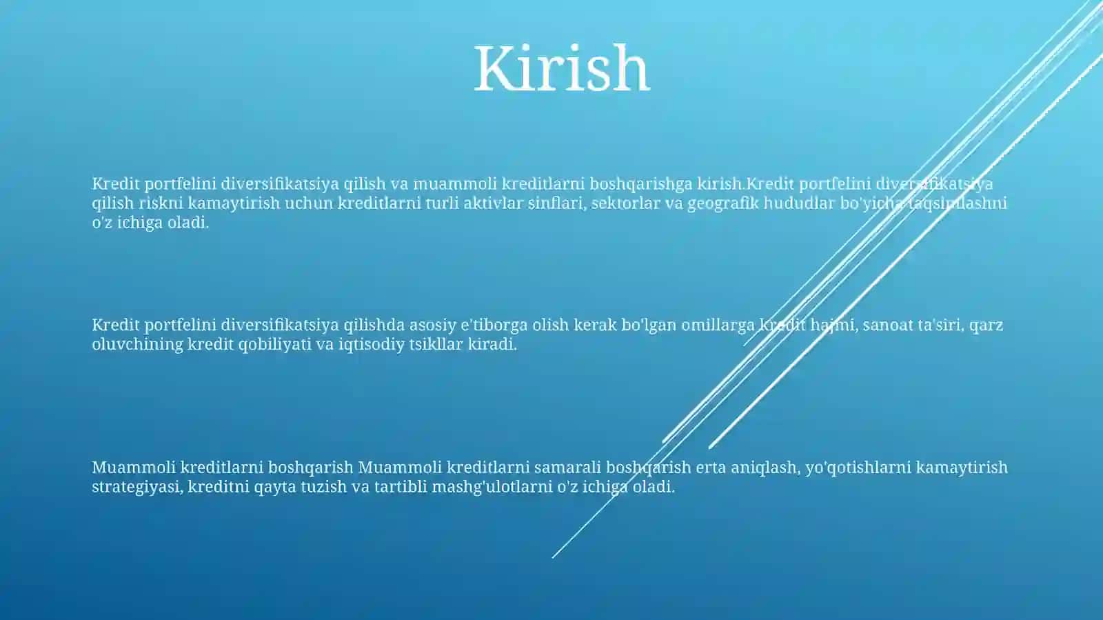 Kredit Portfelining Diversifikatsiya Qilish Va Muamoli Ssudalarni Boshqarish 2