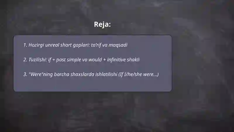 Present unreal conditionals 2