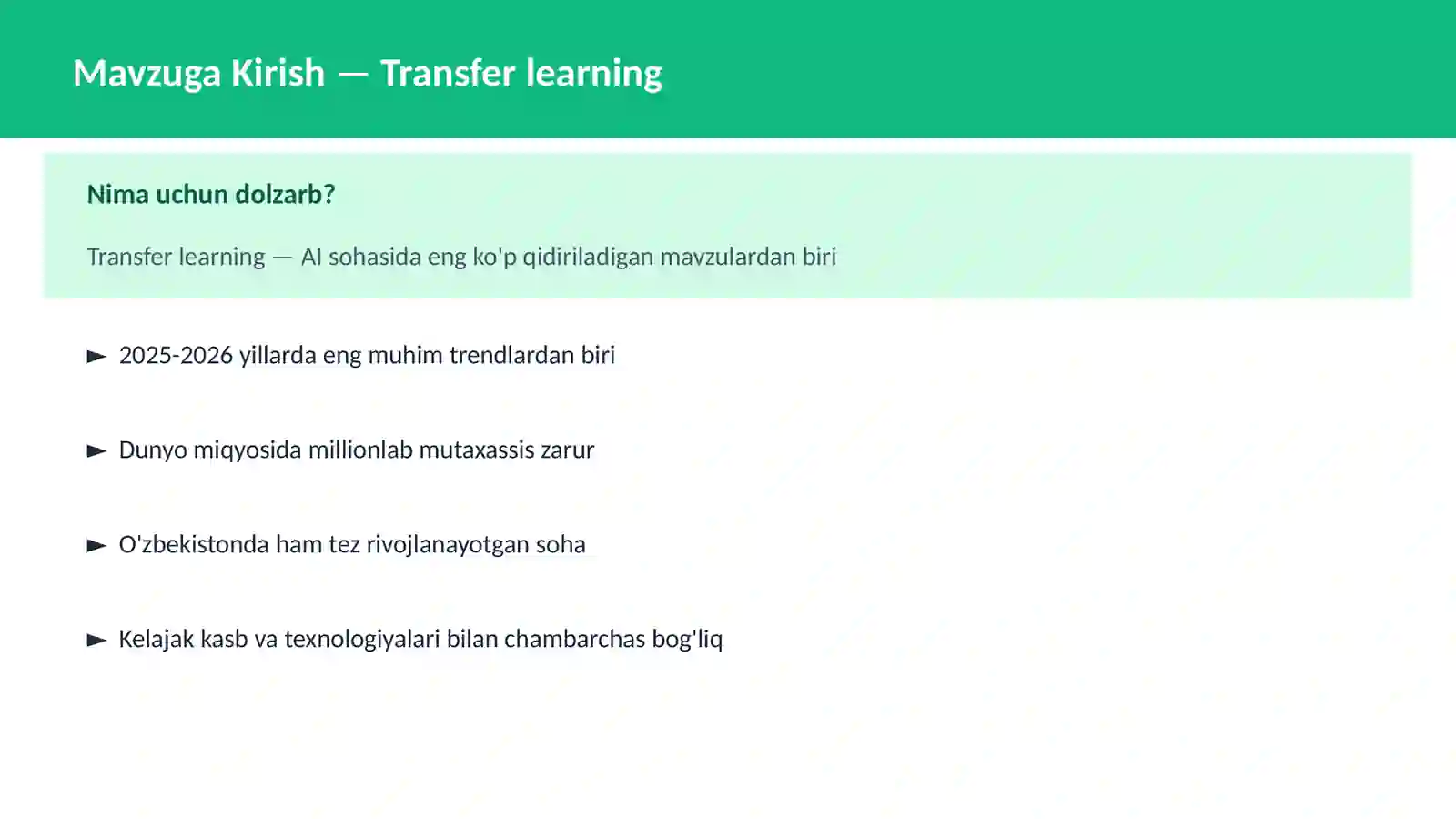 AI | DEEP LEARNING VA NEYRON TARMOQLAR 2