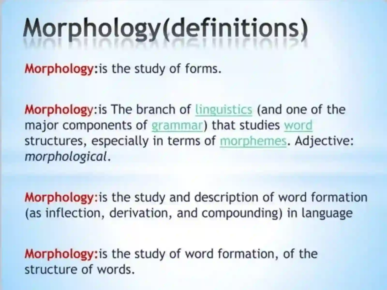 MORPHOLOGY 2
