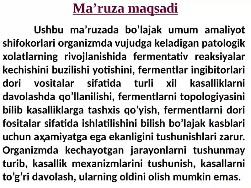 Fermentlar faolligini boshqarilishi 2