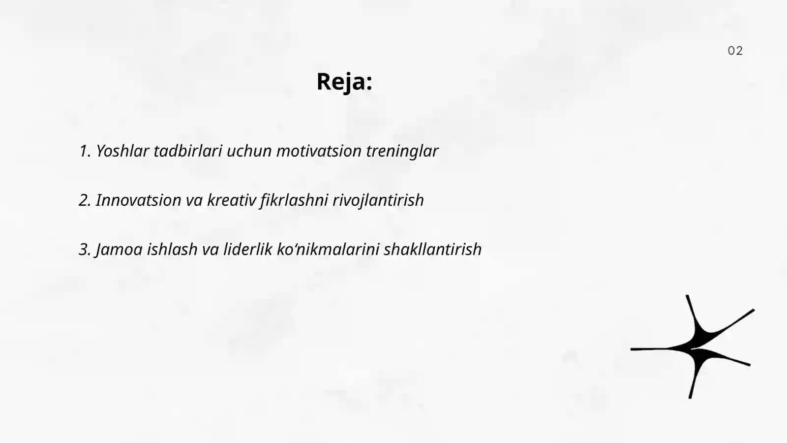 Yoshlar bilan tashkil etiladigan tadbirlarni tashkil etish metodikasi 2