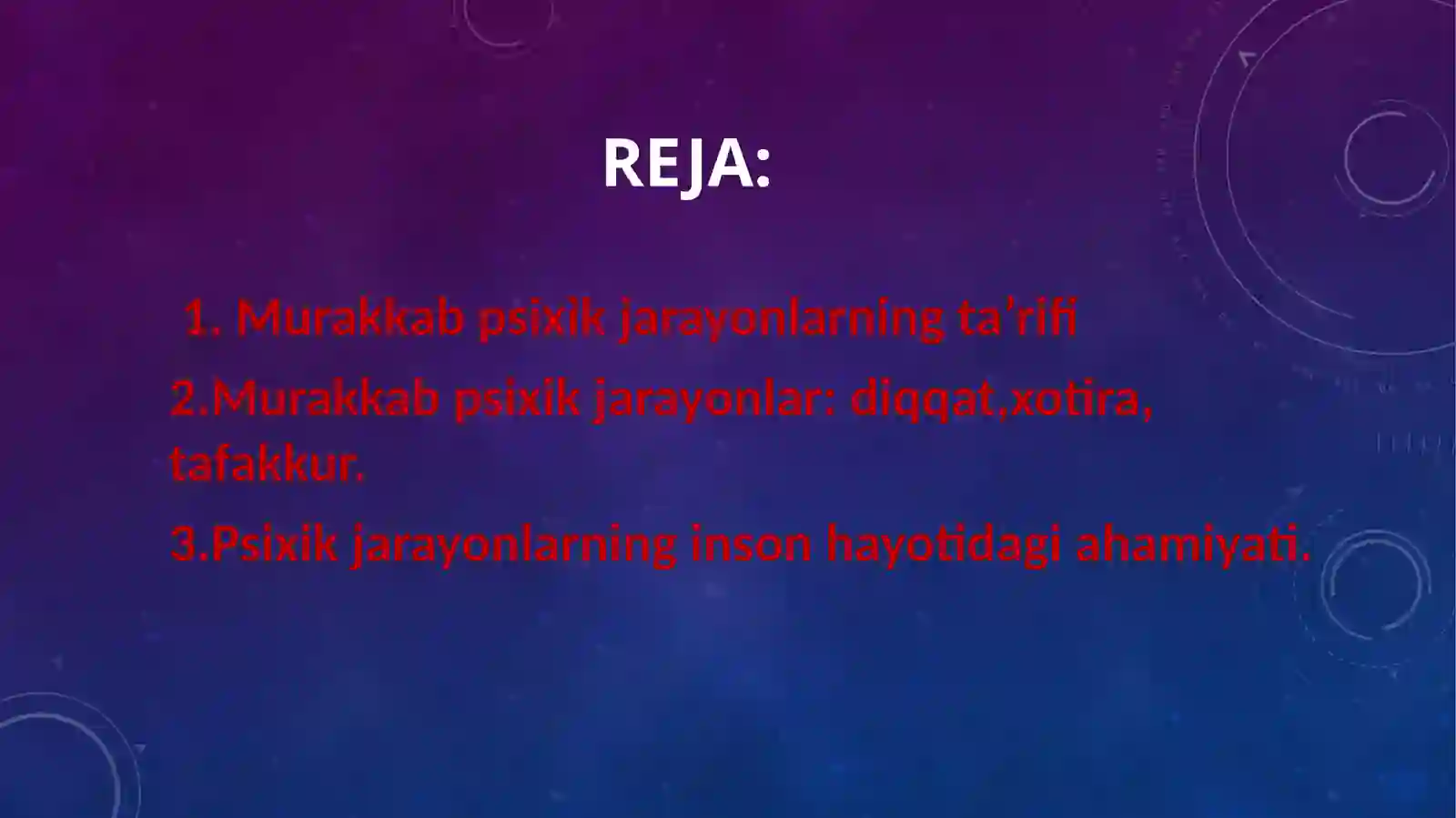 Murakkab psixik  jarayonlar 2