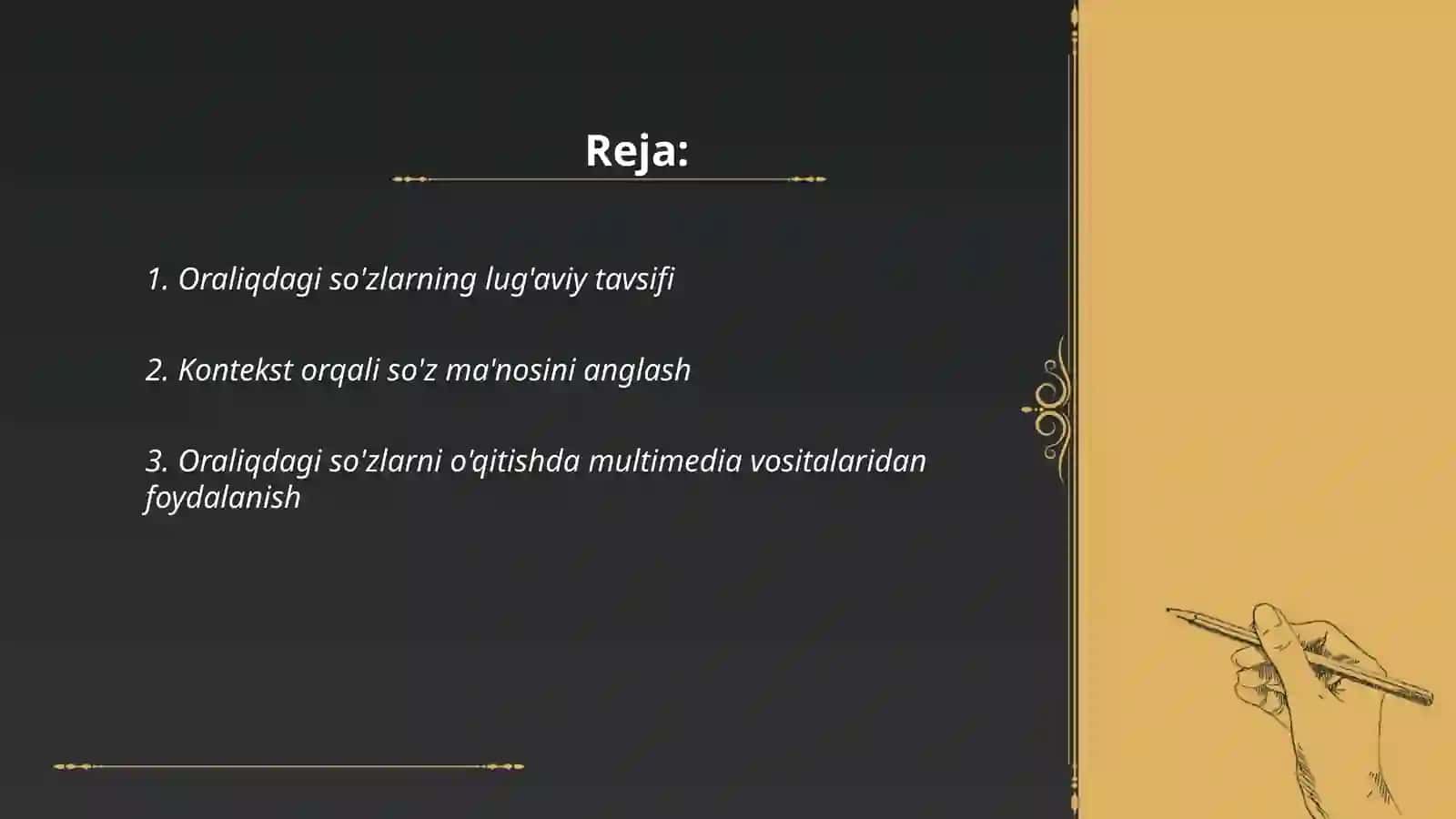Oraliqdagi so'zlarni o'qitish usullari 2