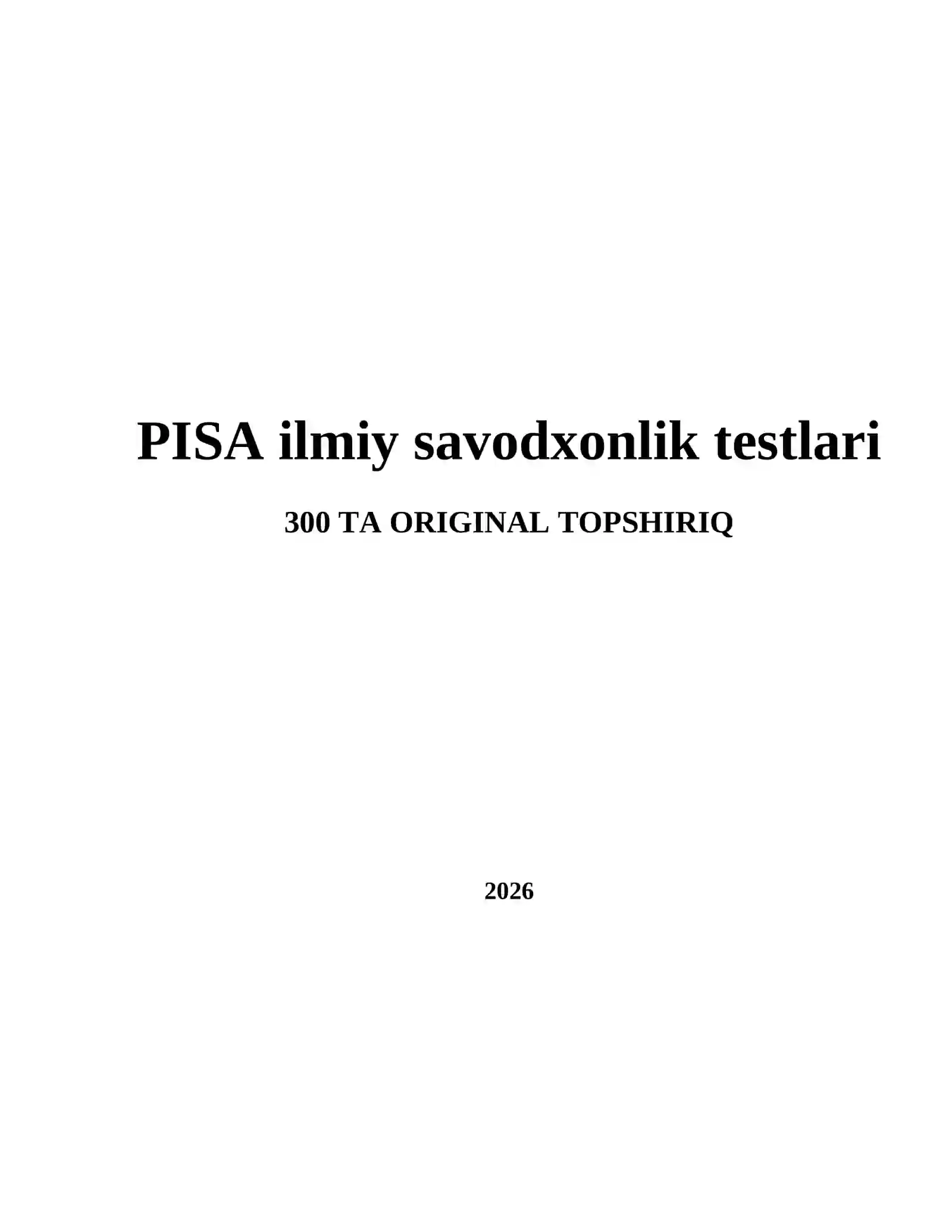 PISA ilmiy savodxonlik testlari 2