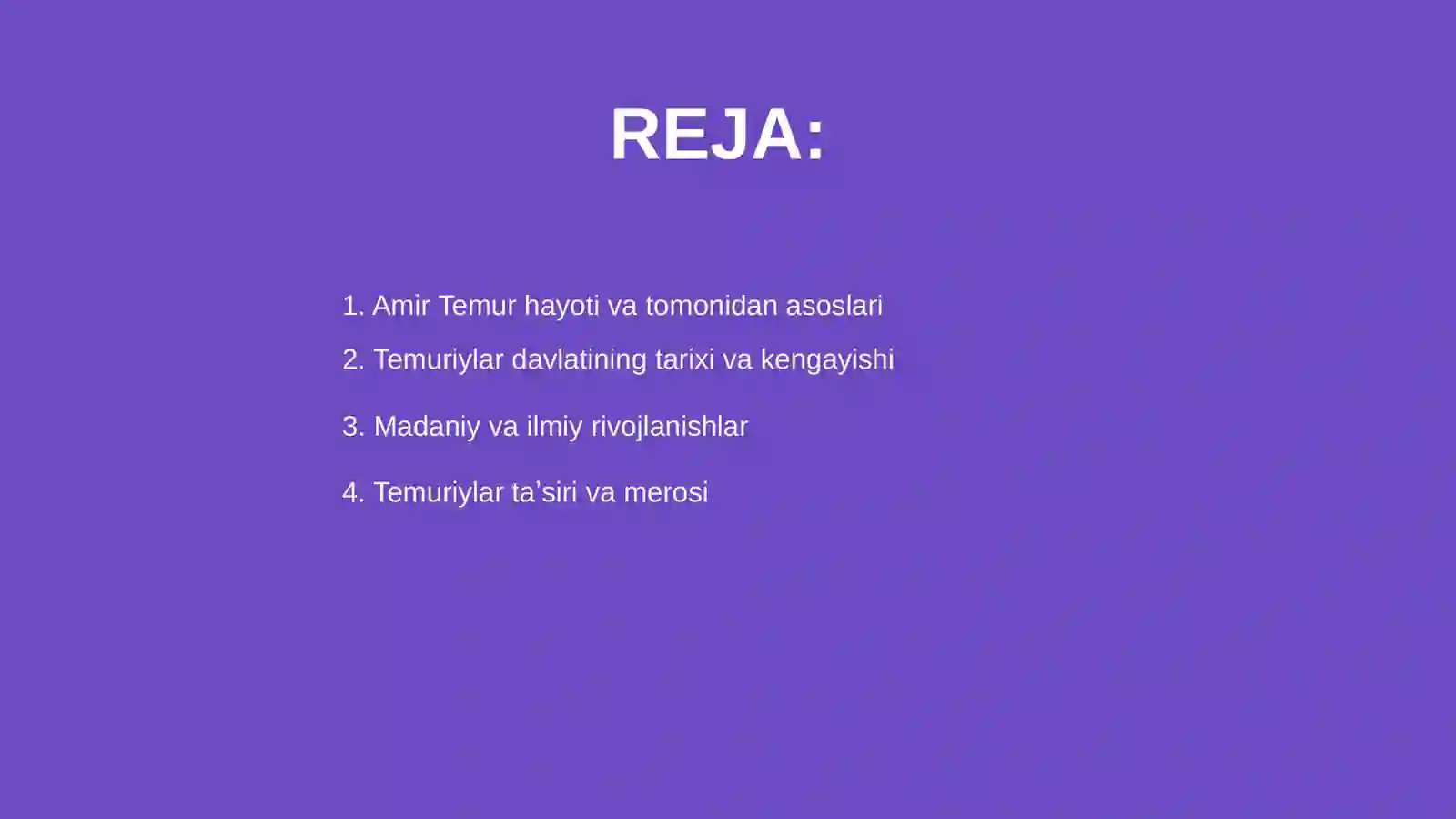 Amir Temur va Temuriylar davri 2