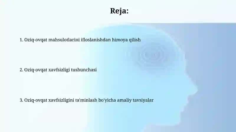 Oziq-ovqat mahsulotlarining zararsizligi 2