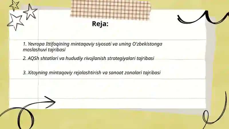 Mintaqa iqrisodiyotini tartibga solishning xorij tajribasi 2