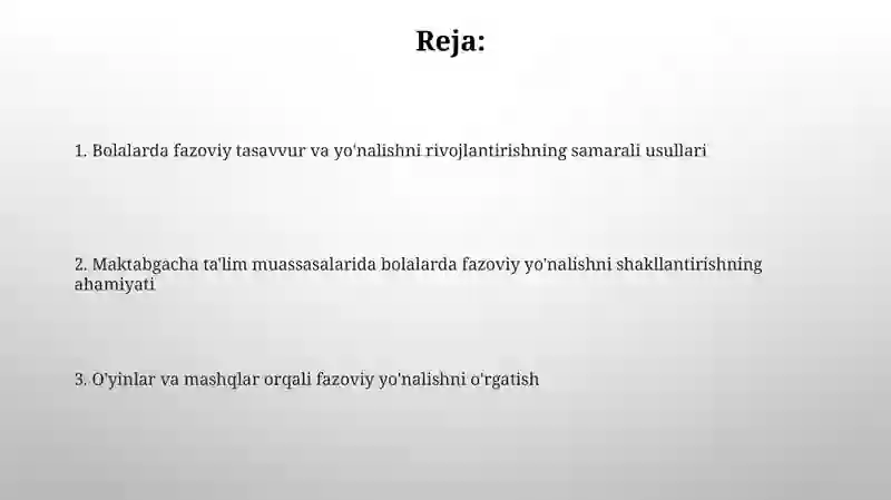 Bolalarda Fazoviy Yo'nalishni O'rgatish 2