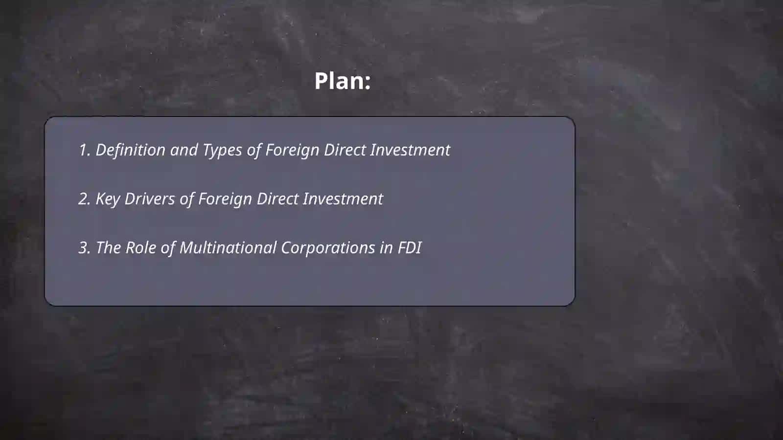 Foreign direct investment 2