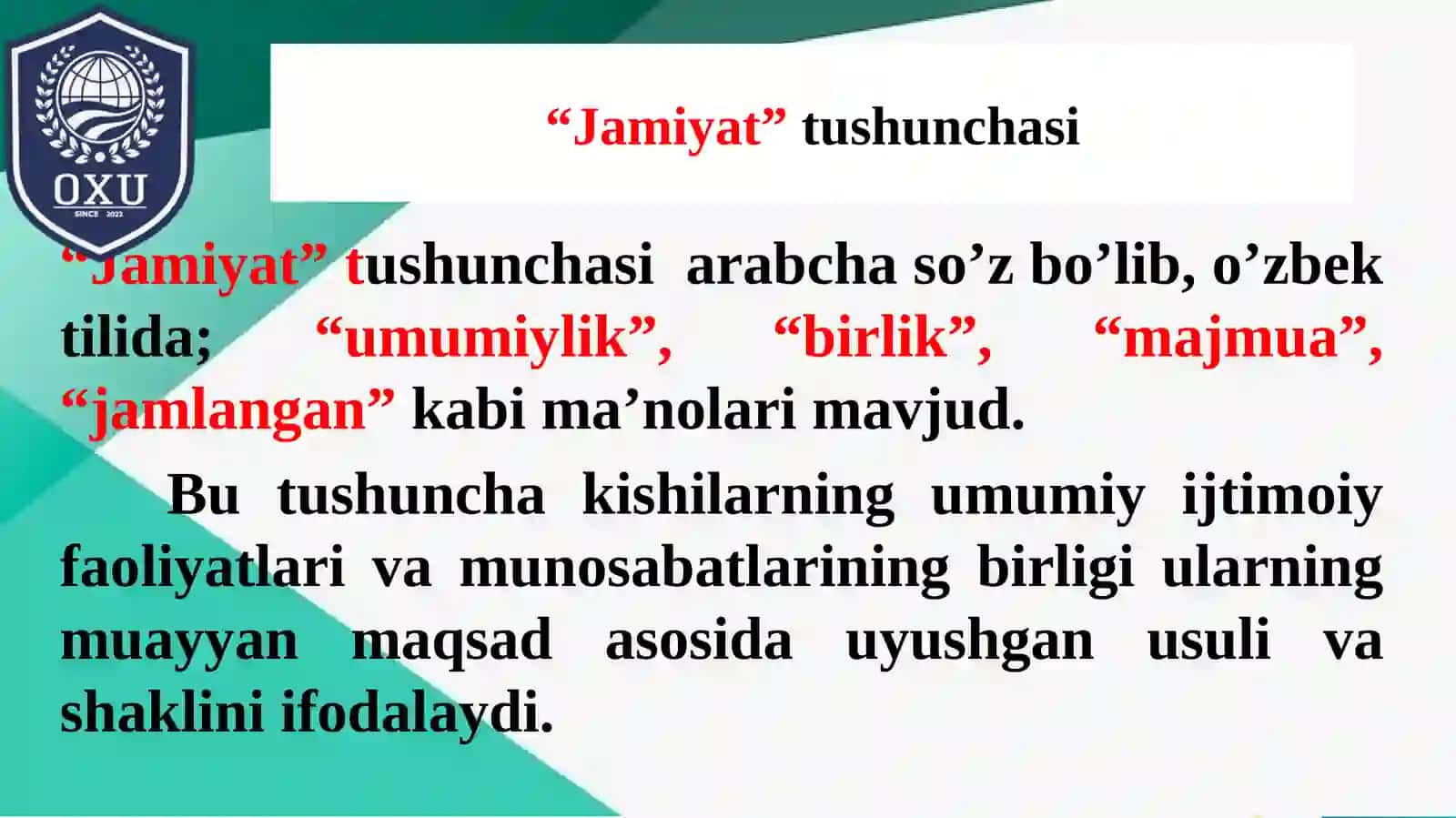 Jamiyat falsafasi 2