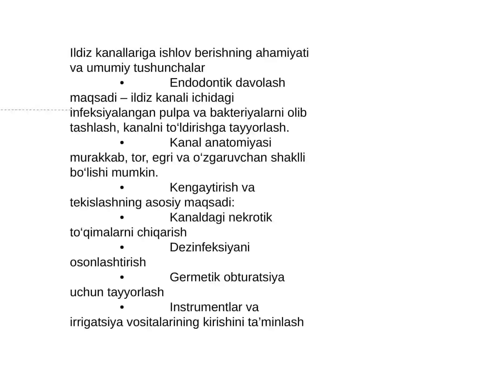 Ildiz kanallariga ishlov berish 2