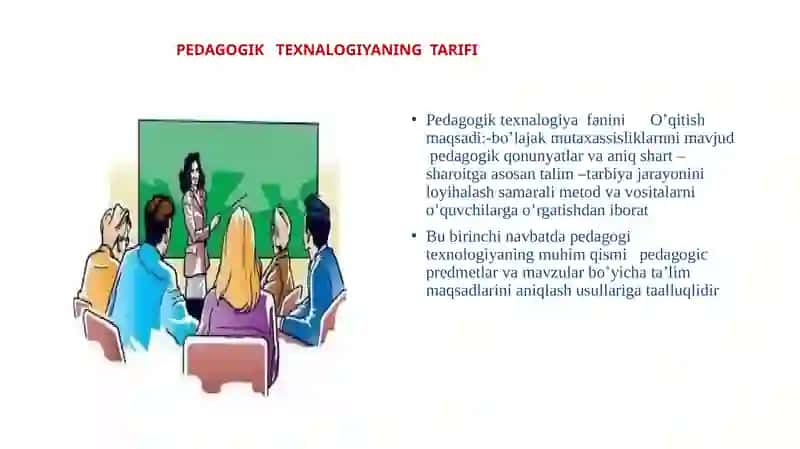 :TEXNALOGIYA DARSLARIGA OID TARBIYAVIY TADBIRLARNI TASHKIL ETISH 2