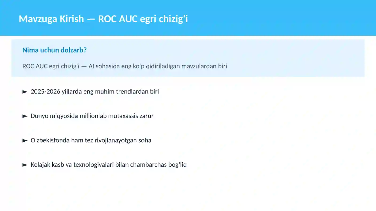 AI | MACHINE LEARNING ASOSLARI 2