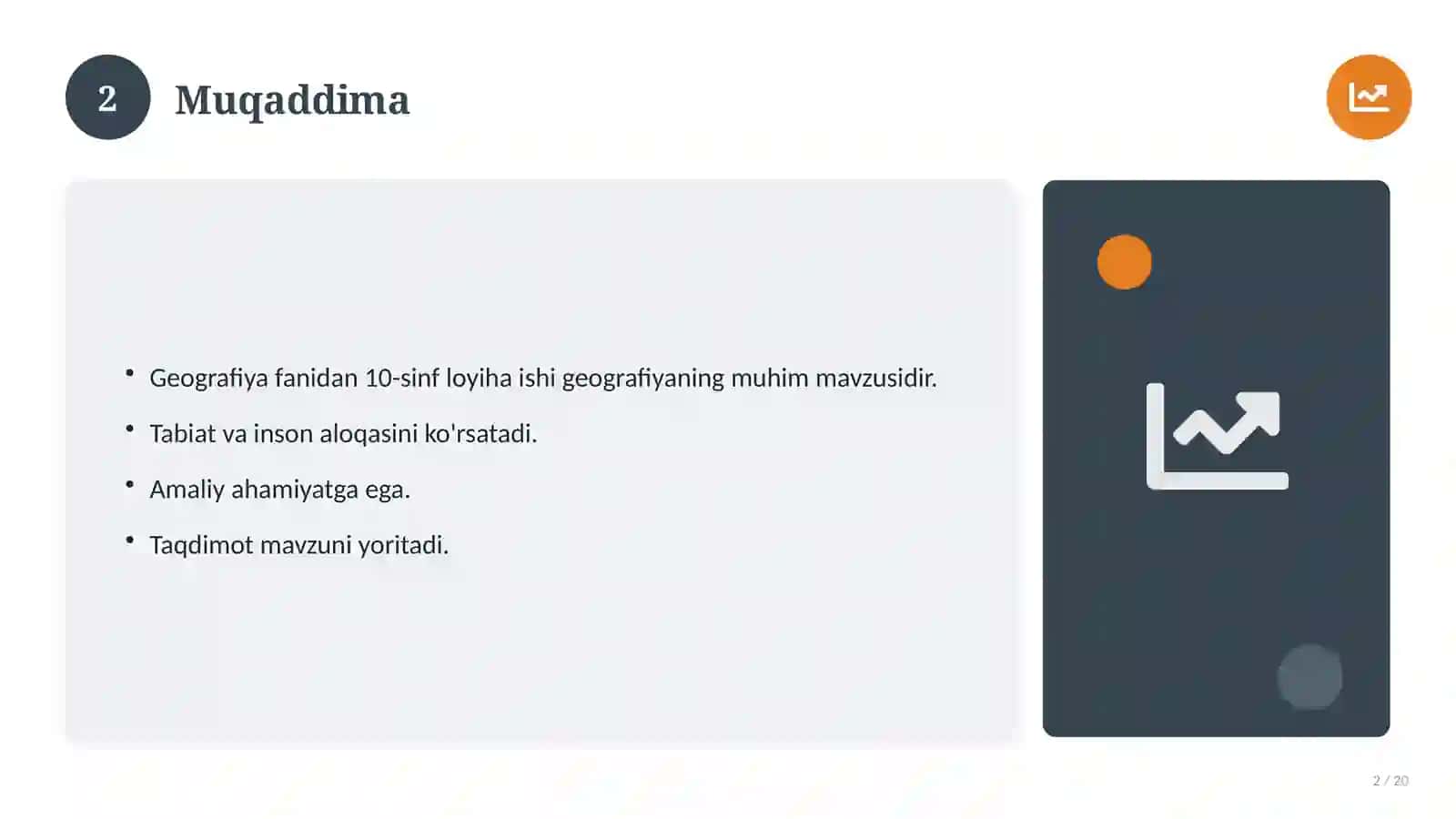 Geografiya fanidan 10-sinf loyiha ishi 2