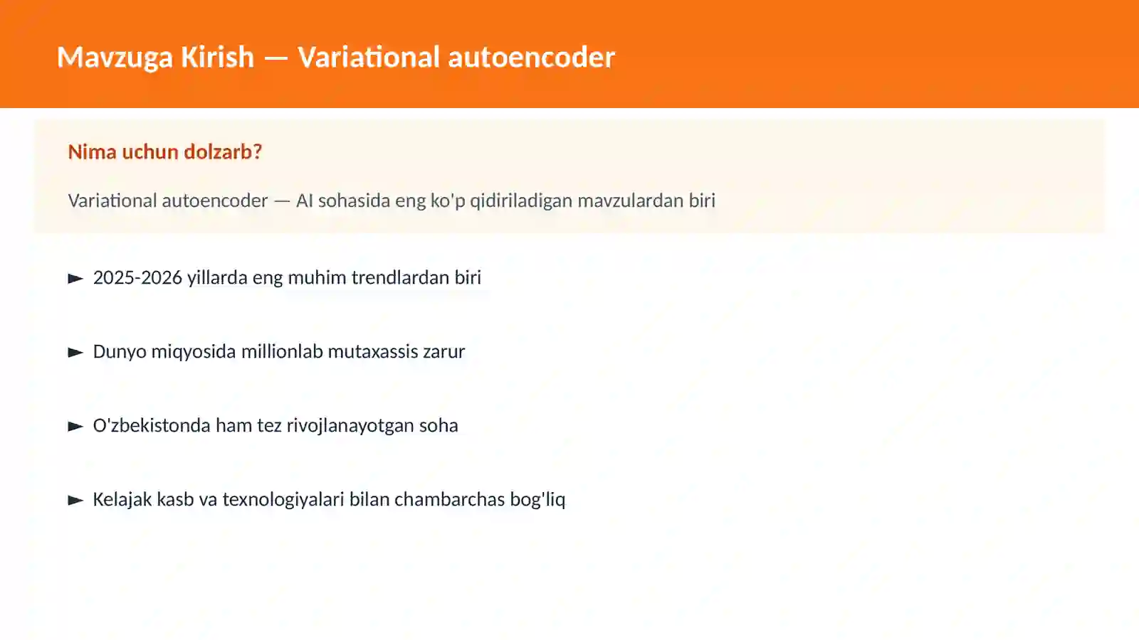 AI | DEEP LEARNING VA NEYRON TARMOQLAR 2
