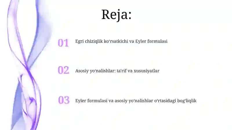 Egrilik indikatsiyasi Eyler formulasi 2