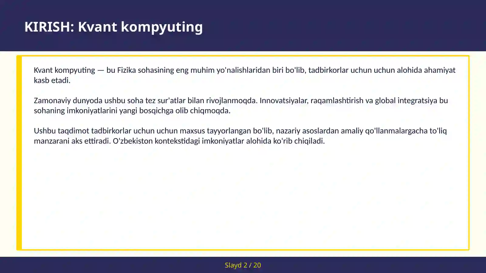 KIRISH: Kvant kompyuting 2