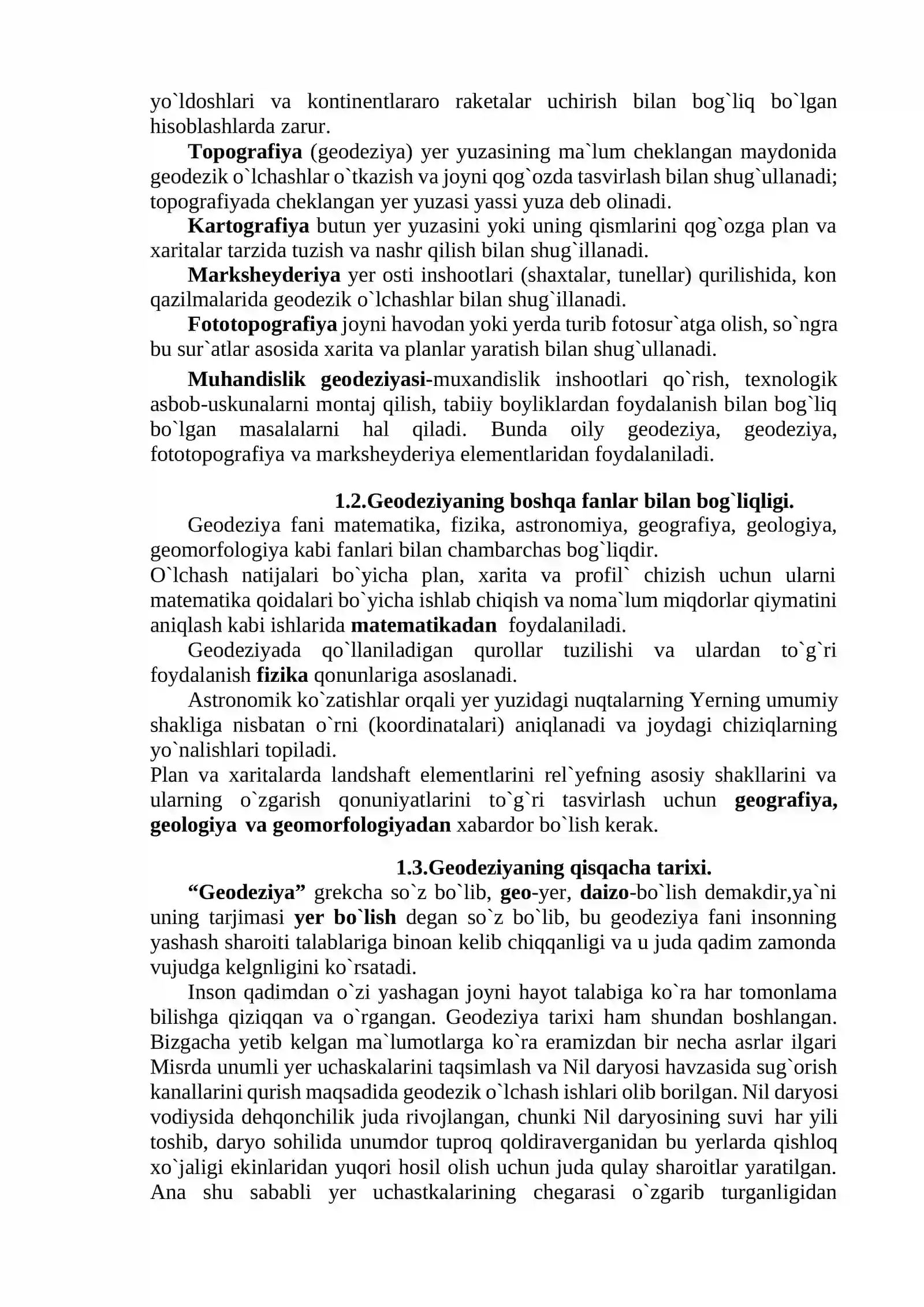 Geodeziya Fanining vazifalari 2