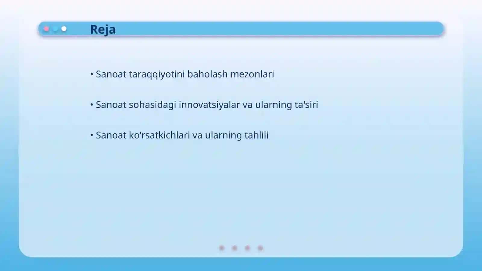 Sanoatning taraqqiyot darajasini aniqlash 2
