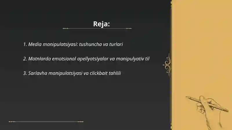 Media manipulatsiyasi: media matinlarni tanqidiy tahlil qilish va baholash 2