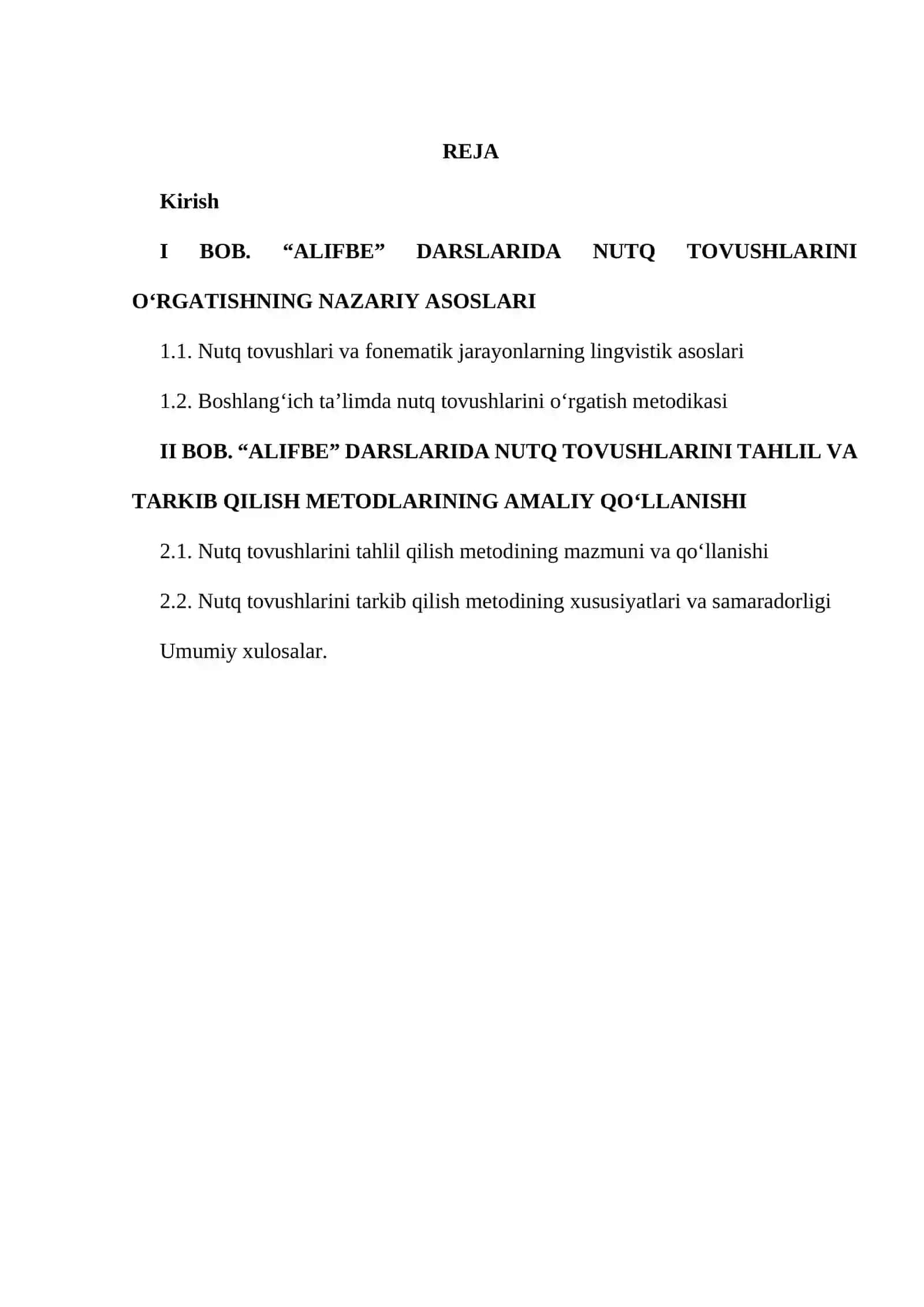 “ ”Alifbe” darslarida nutq tovushlarini tahlil va tarkib qilish metodlarining qo’llanishi” 2
