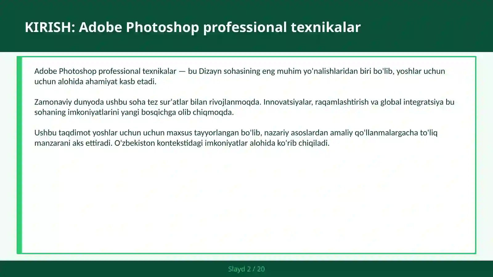 ADOBE PHOTOSHOP PROFESSIONAL TEXNIKALAR 2