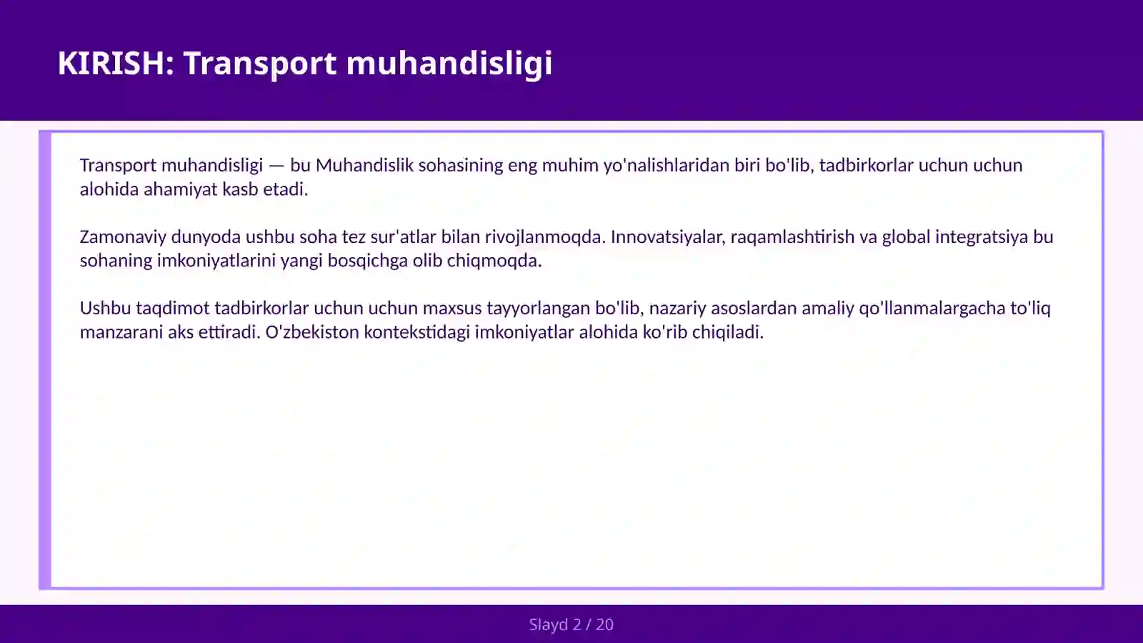 TRANSPORT MUHANDISLIGI 2