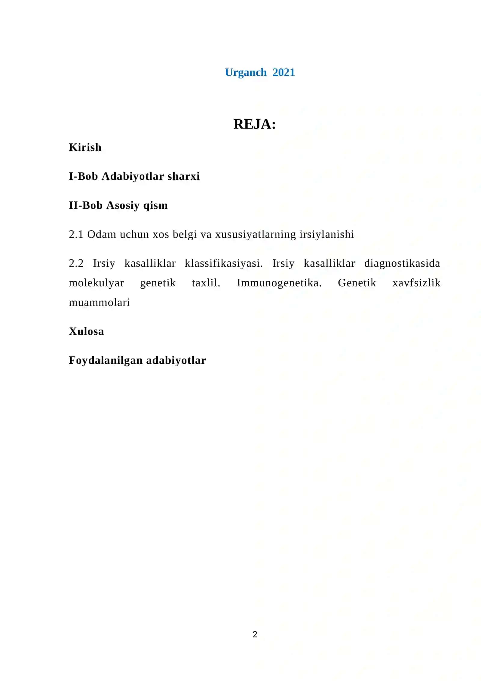 Genomikaning yuqumli, irsiy hamda onkologik kasalliklarni davolashdagi o'rni 2