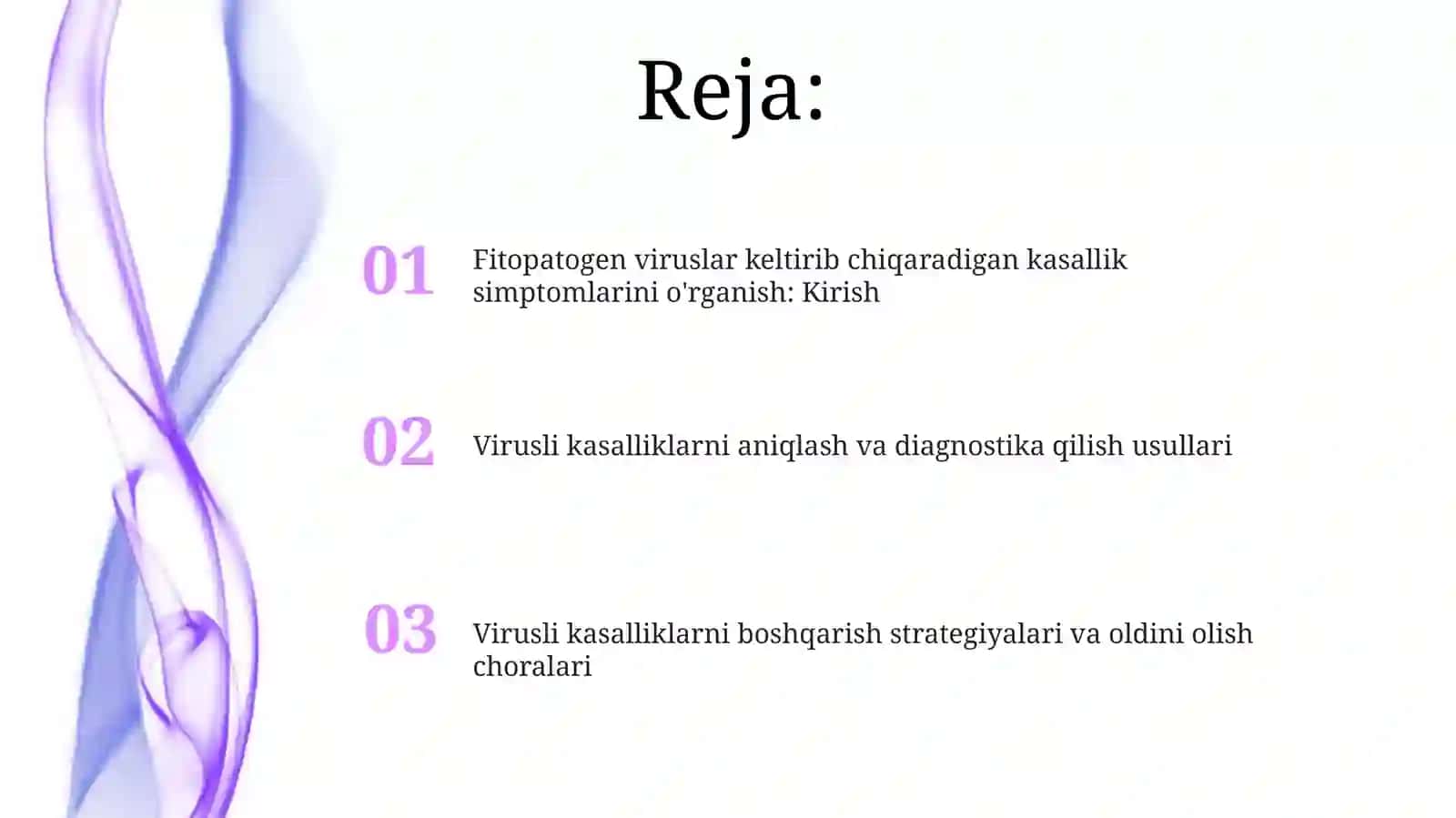 Fitopatogenviruslaringo'simlikdakeltiribchiqaradigankasallikalomatlarinio'rganish 2