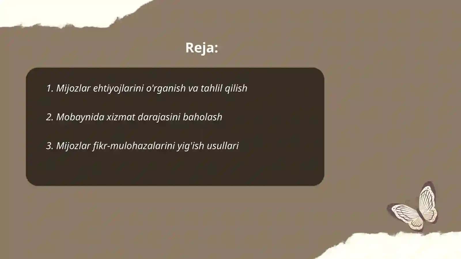 xizmat ko'rsatish va mahsulot sifatini takomillashtirish usullari 2