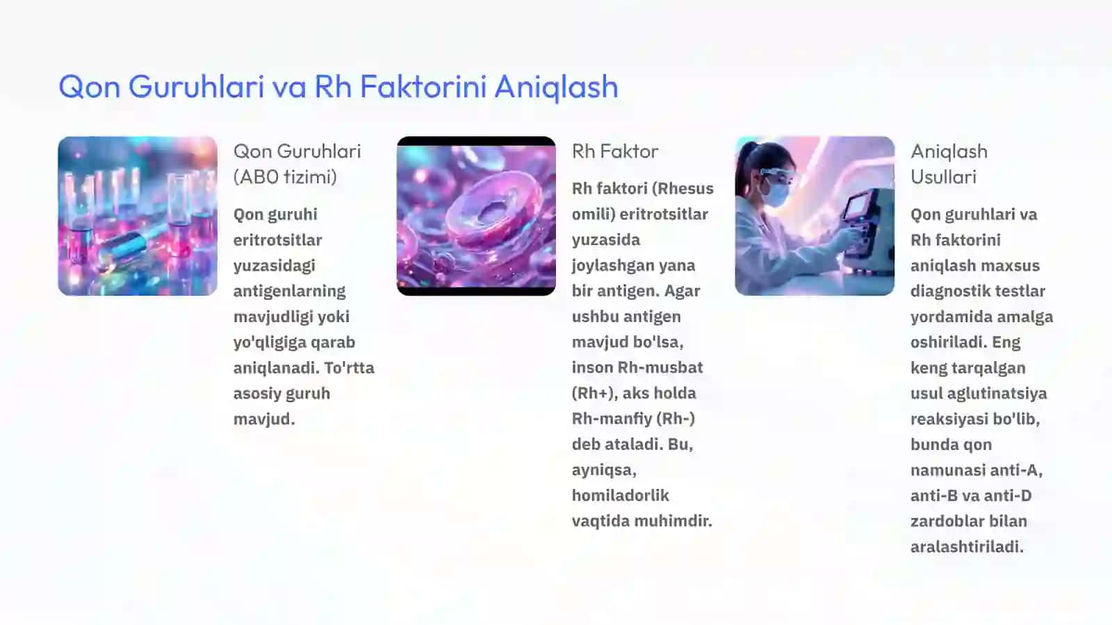 Qon Guruhlari va Rh Faktor: Asosiy Tushunchalar 2