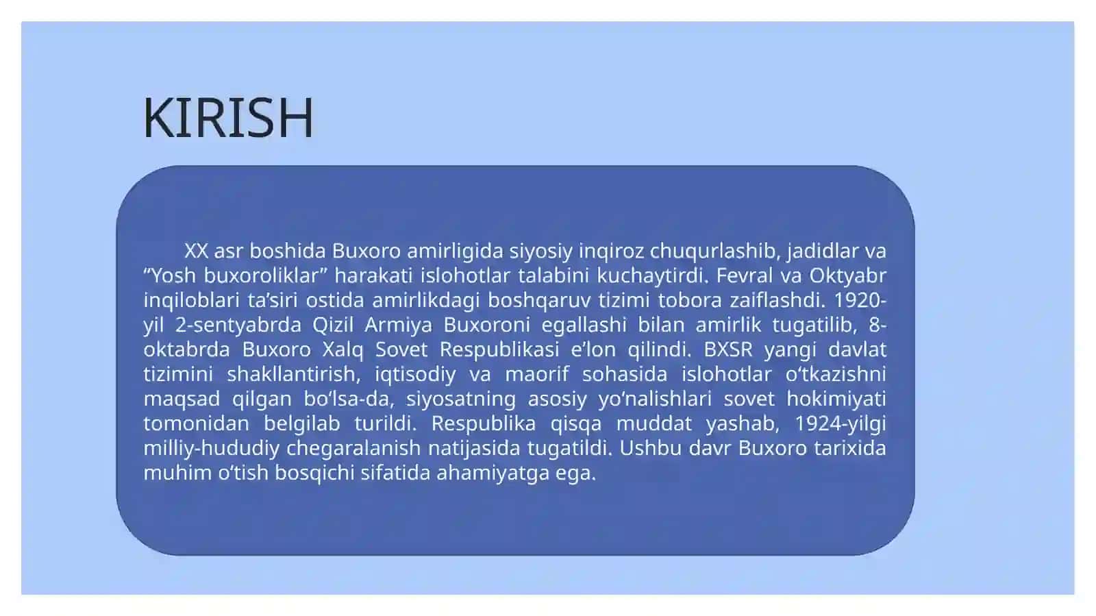 Buxoro Xalq Sovet Respublikasining 1921–1924-yillardagi ijtimoiy-iqtisodiy xususiyatlari 2