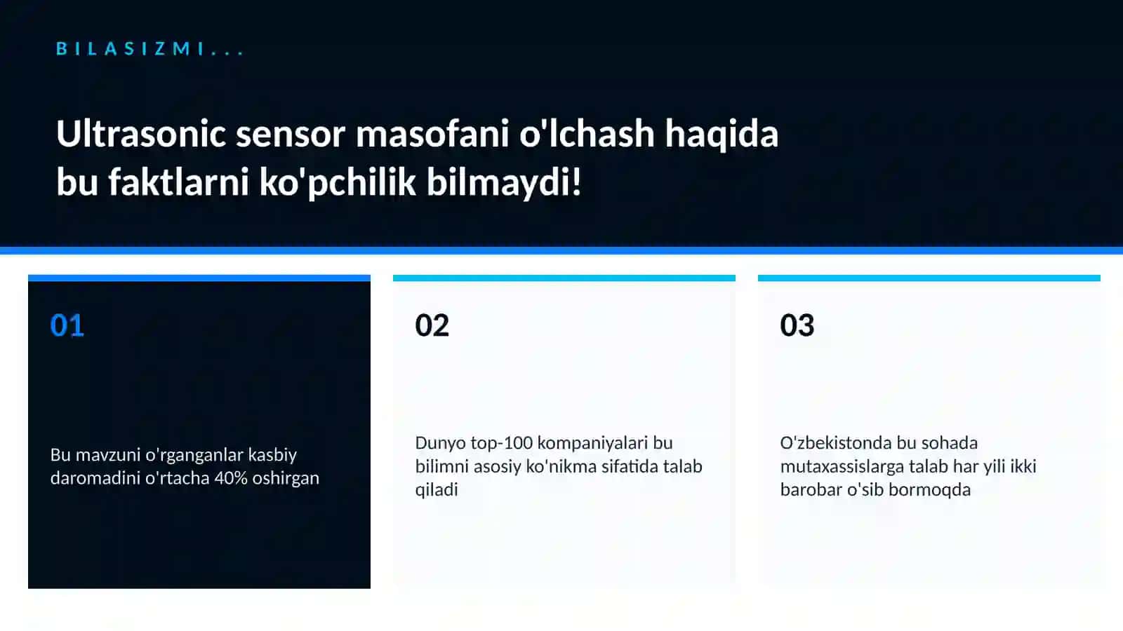 Ultrasonic sensor masofani o'lchash 2