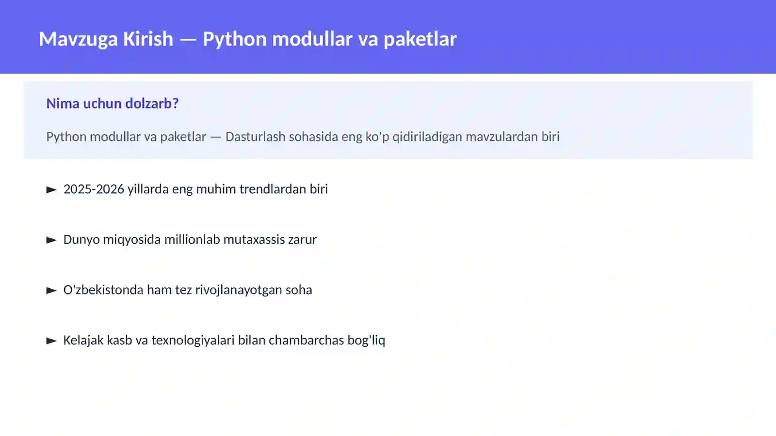 Python modullar va paketlar 2