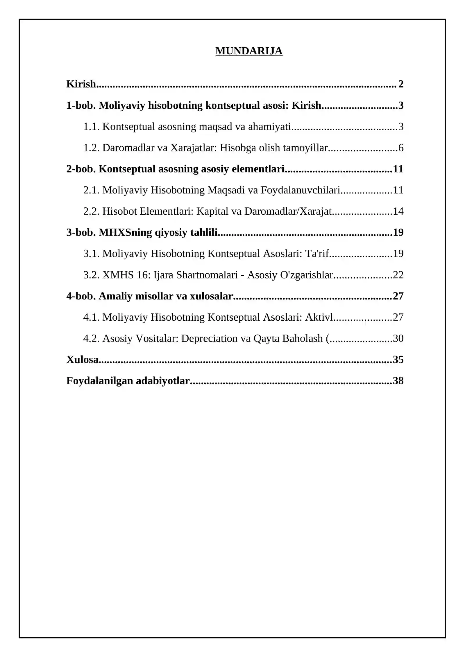 Moliyaviy hisobotning kontseptual asosi va mhxs tahlili 2