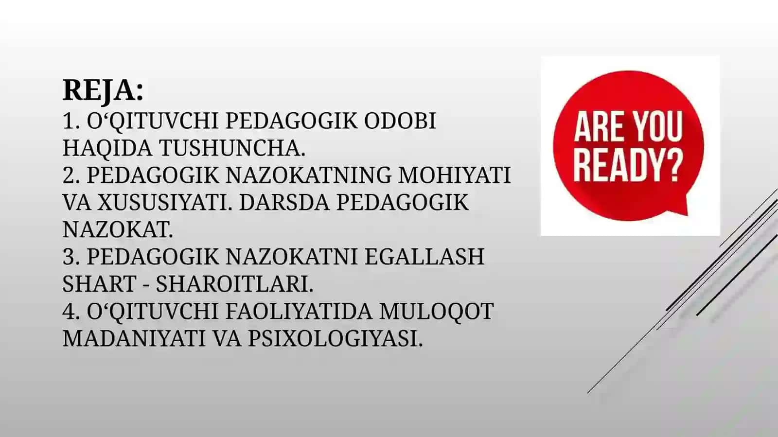 pedagogik odob.pedagogning muomala odobi. Pedagogik texnika. Nutq texnikasi va madaniyadi 2