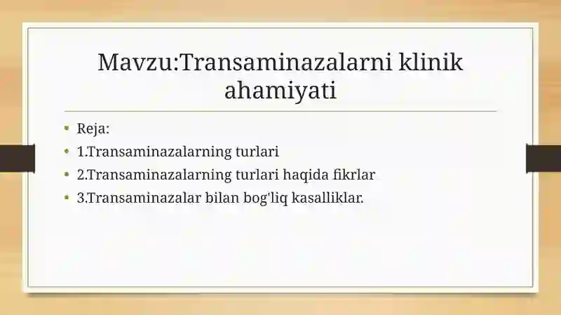 Transaminazalarni klinik ahamiyati 2